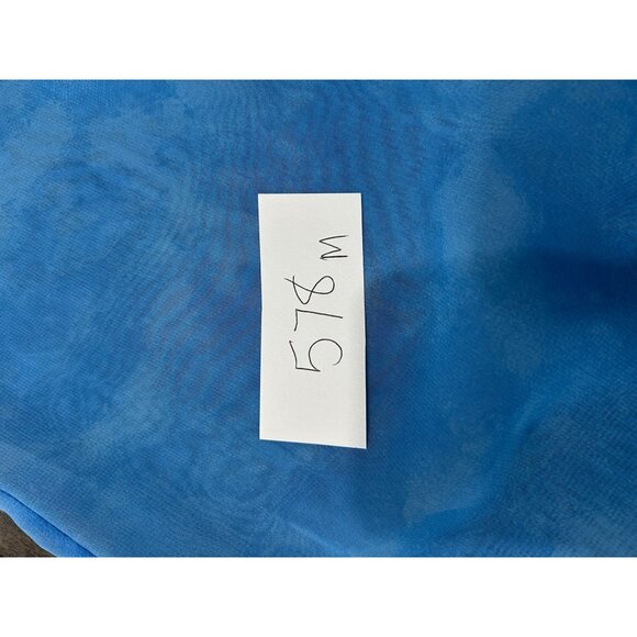 Vintage Sea Suns Sheer Button Down Blouse Blue Artistic Trim Sz PM Made In USA - Picture 8 of 10